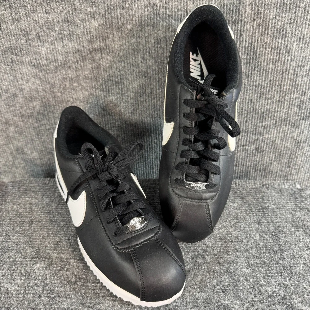 Nike Cortez 72 Leather Sneakers Black White Low Top Trainers 807472-011 Sz 6.5